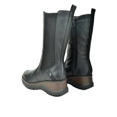 Botas Altas Negras Piel Confort Estilizado - Paula Urban ????????