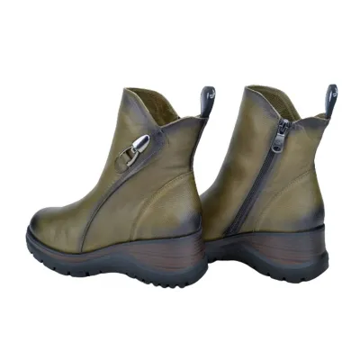 Botines Caqui Piel Hebilla - Paula Urban ????